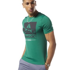 Koszulki Męskie Reebok Workout Ready ACTIVCHILL Graphic Zielone PL 23DGLTV